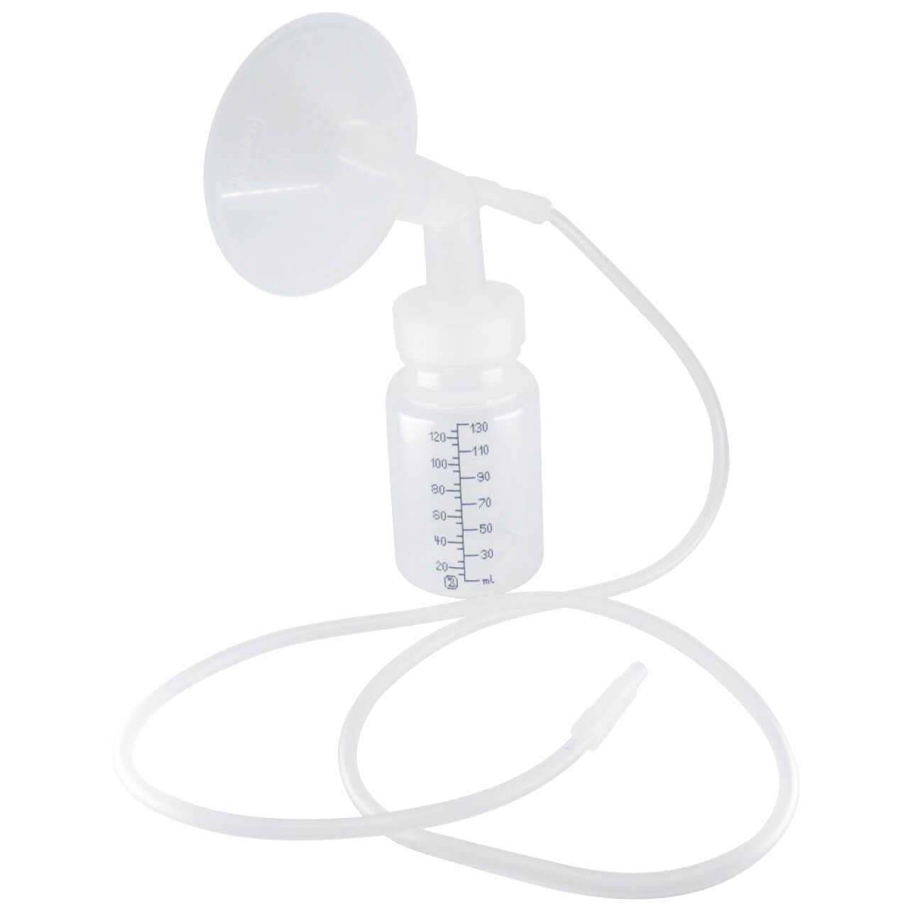 Kit di raccolta monouso di latte materno sterile con scudo da 24 mm, bottiglia da 130 ml e tubazione da 100 cm