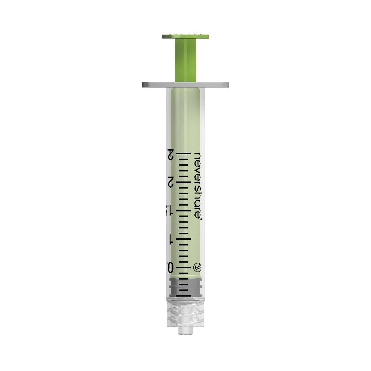 Nevershare 2.5ml Green Nevershare Luer Lock Syringes S244 UKMEDI - UK Medical Supplies