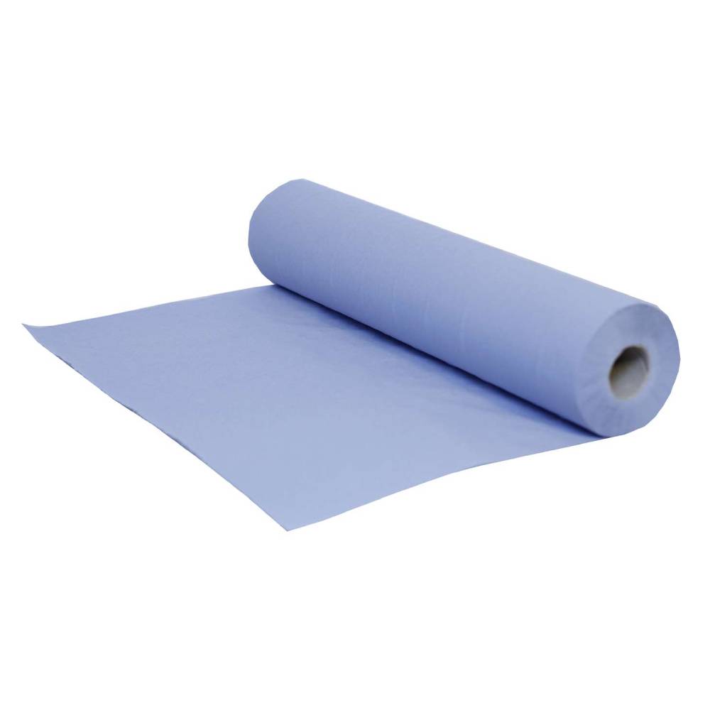 Rotolo per divano PRO da 50 cm x 40 m, 2 veli, riciclato blu, 100 fogli