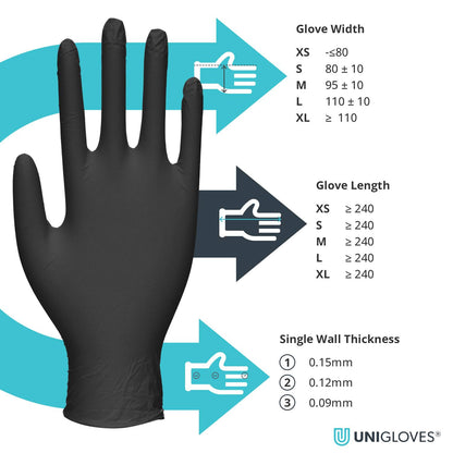 PRO.TECT Black HD Heavy Duty Nitrile Gloves