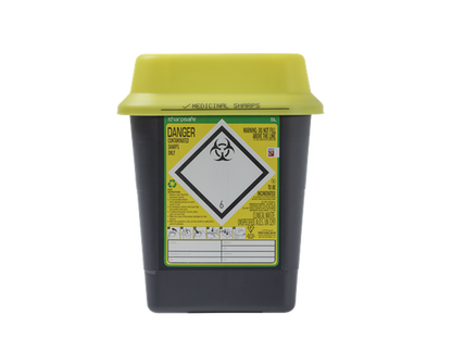 Contenitore per rifiuti taglienti giallo da 5 litri Sharpsafe