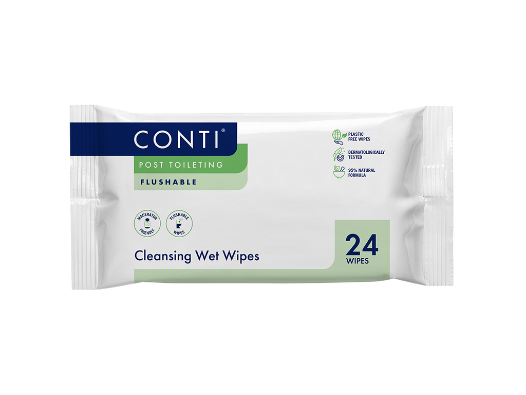 Salviette umidificate Conti® dopo l'uso del WC, senza profumo, 24 salviette