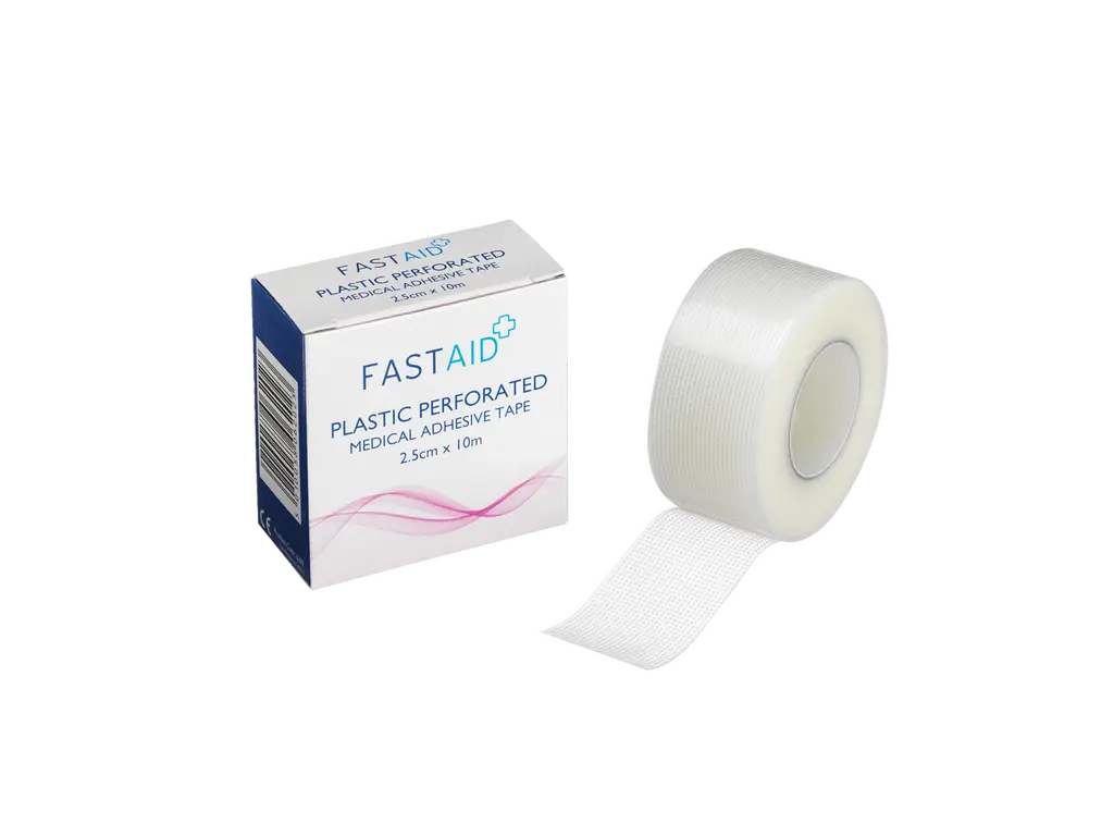 Nastro perforato in plastica per pronto soccorso da 2,5 cm x 10 m