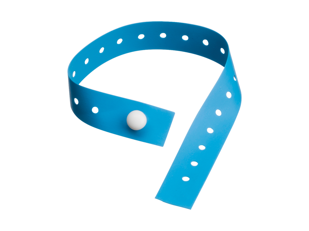 Fascia per adulti monouso con laccio emostatico blu con chiusura a bottone singolo