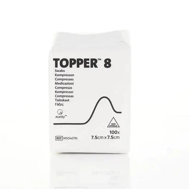 Topper da 7,5 cm x 7,5 cm 8 tamponi non sterili a 4 strati, confezione da 100 J&J