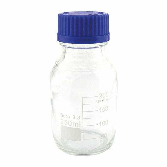 250ml Borosilicate Glass Reagent Bottle T135849 UKMEDI.CO.UK