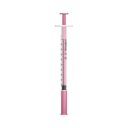 Siringa e ago Unisharp rosa da 1 ml 0,5 pollici 27 g u100