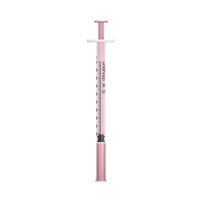 Siringa e ago Unisharp rosa da 1 ml 0,5 pollici 30 g u100