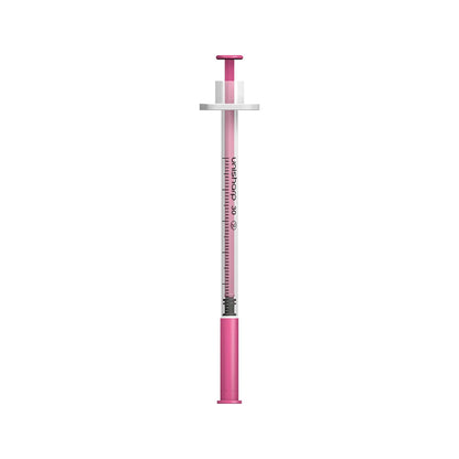 Siringa e ago Unisharp rosa da 0,5 ml 0,5 pollici 30 g u100